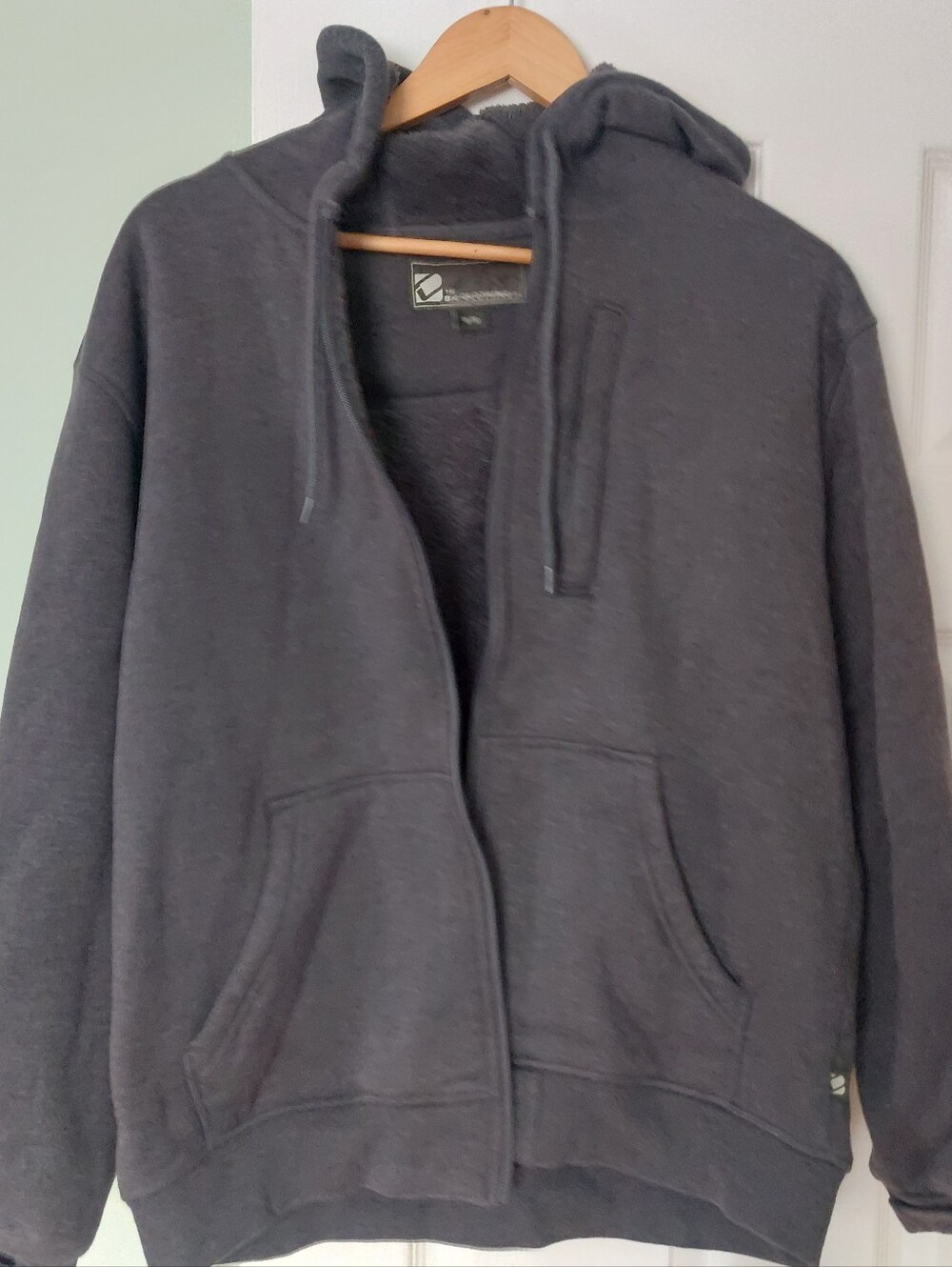 Men's Charcoal Zip-Up Hooded Sweater